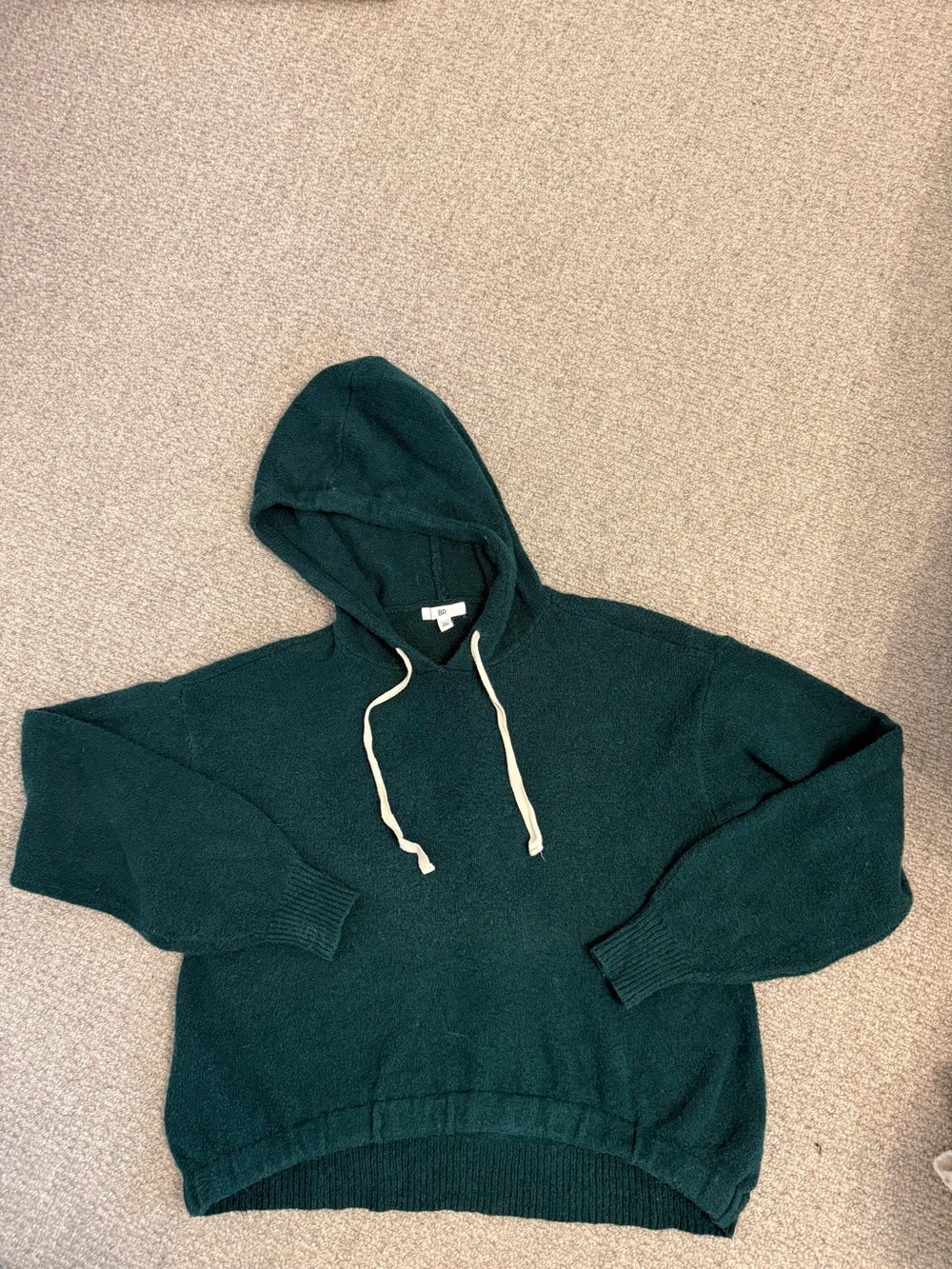 Nordstrom Dark Green Women's Hooded Knit Sweater